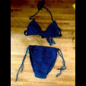 Beautiful blue handmade crochet bikini M/B cup